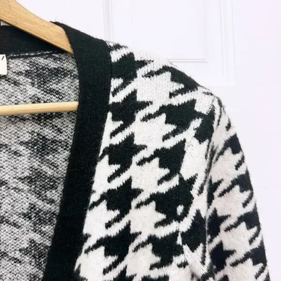 L'AGENCE Maddy Houndstooth Double Breasted Cardigan